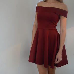 Maroon Skater Dress